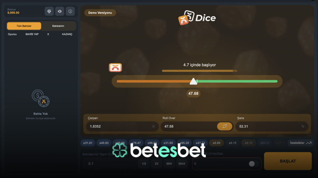 Betesbet dice oyunu